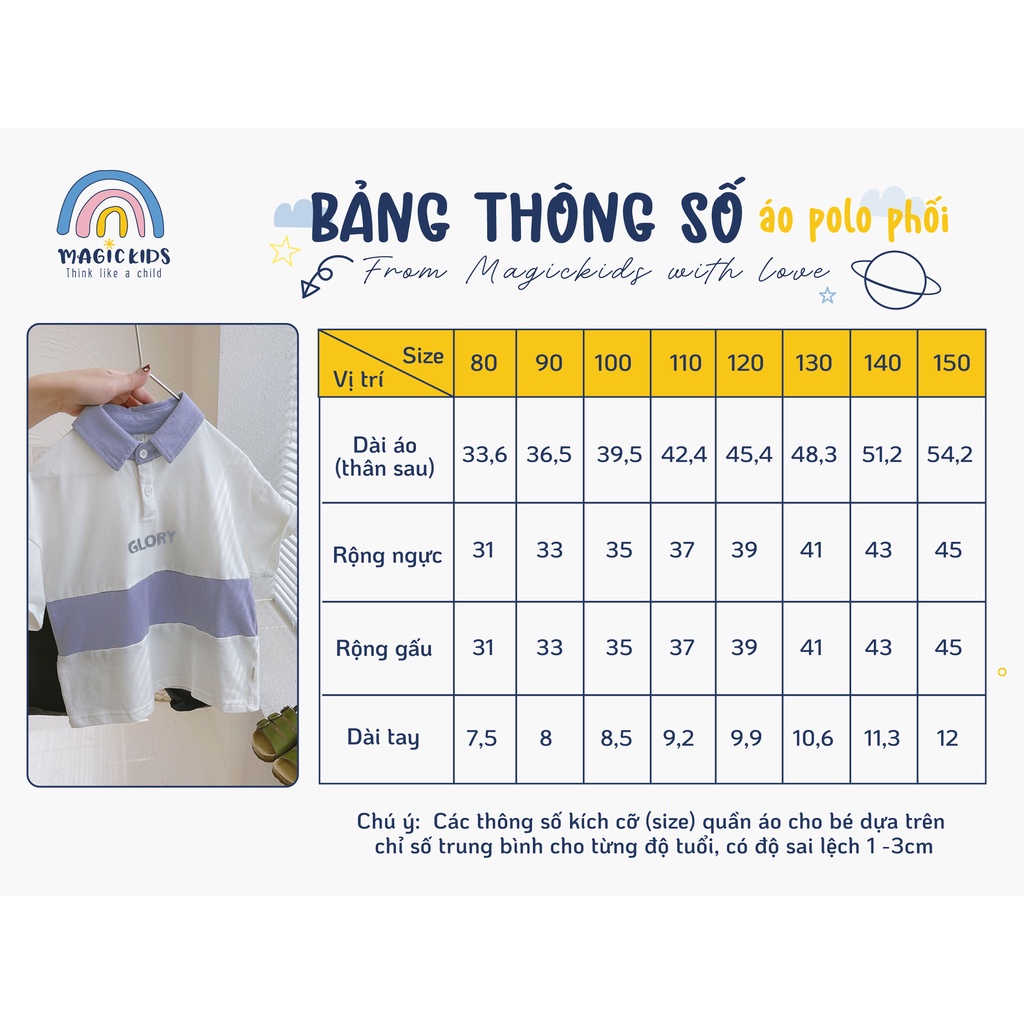 Áo thun polo ngắn tay cho bé trai 2 3 4 5 6 7 tuổi cotton phối màu co giãn thoáng mát Magickids Quần áo trẻ em