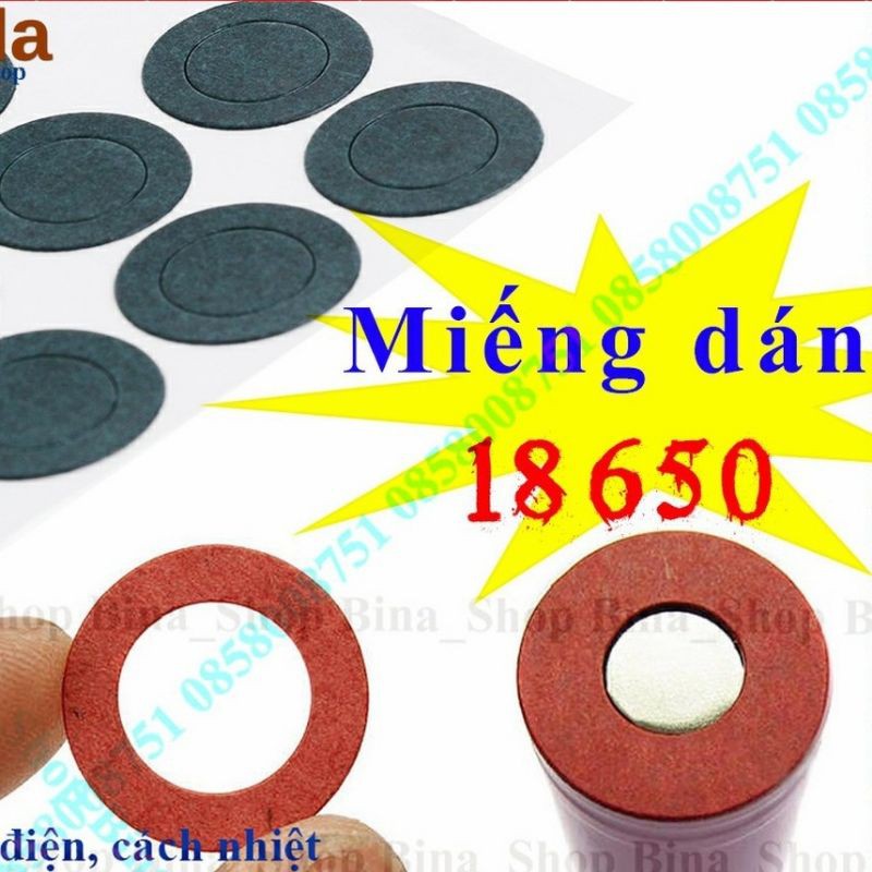 Giấy dán đầu pin 18650 cách điện, cách nhiệt ( 20 miếng)