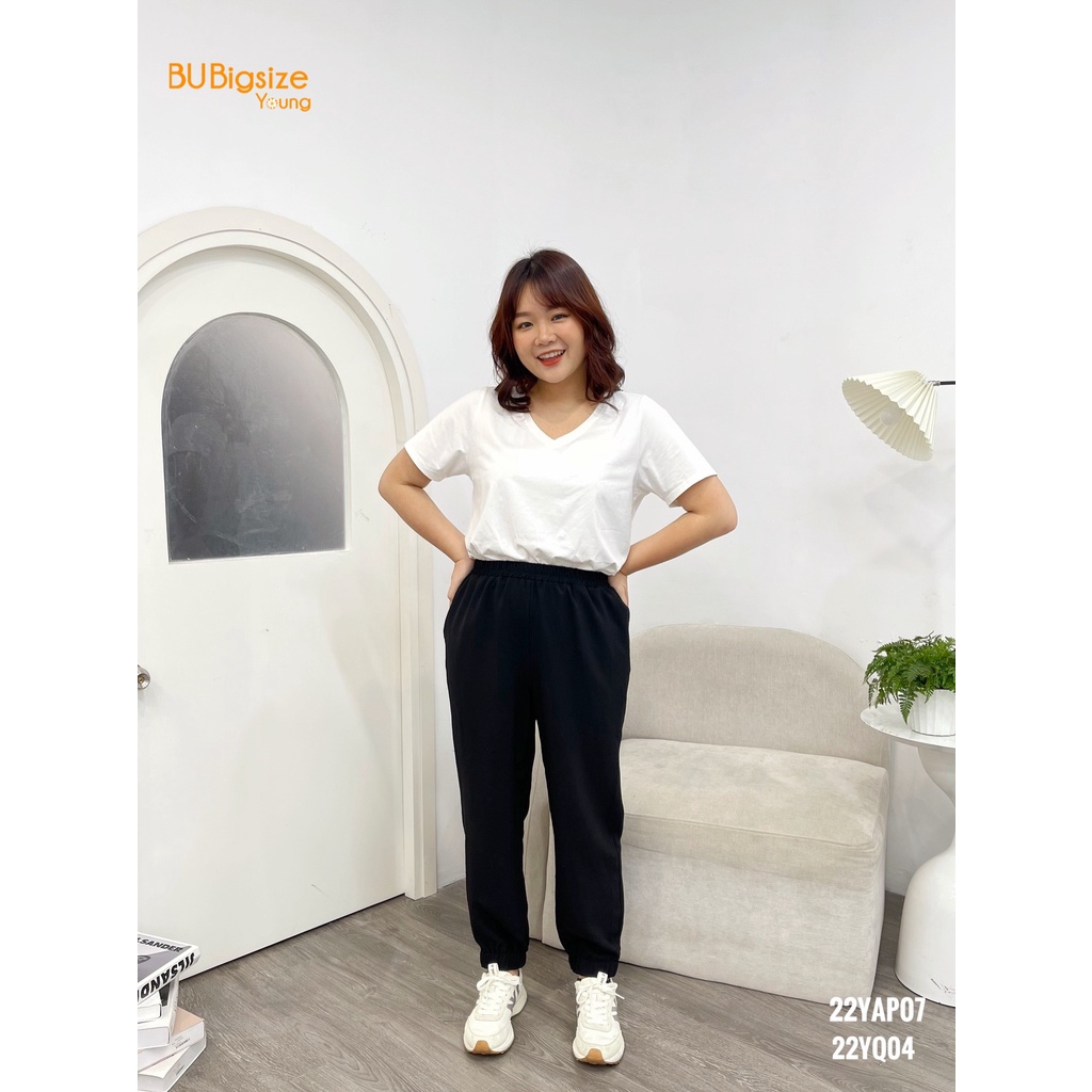 Quần jogger bo gấu BIGSIZE (55kg đến 95kg) - 22YQ04 - [BU Bigsize Young]