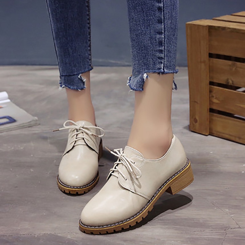 Giày Oxford Nữ Gót Cao Da Mềm Phong Cách Nữ Tính Hàn Quốc MPS259 - Mery Shoes