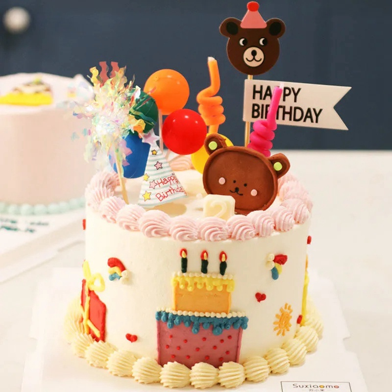 Set 3 / 5 Que Cắm Trang Trí Bánh Sinh Nhật Hình Chữ Happy Birthday Dễ Thương