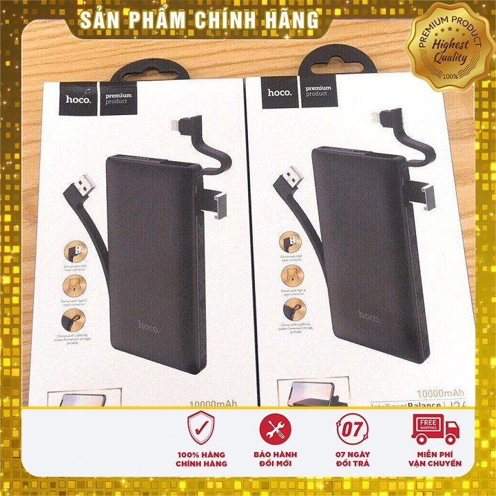 [ CHÍNH HÃNG ] PIN Sạc Dự Phòng HoCo J36 10000mAh Tích Hợp Cáp Sạc Lightning Và Giá Đỡ Điện Thoại  - 11 PRO MAX