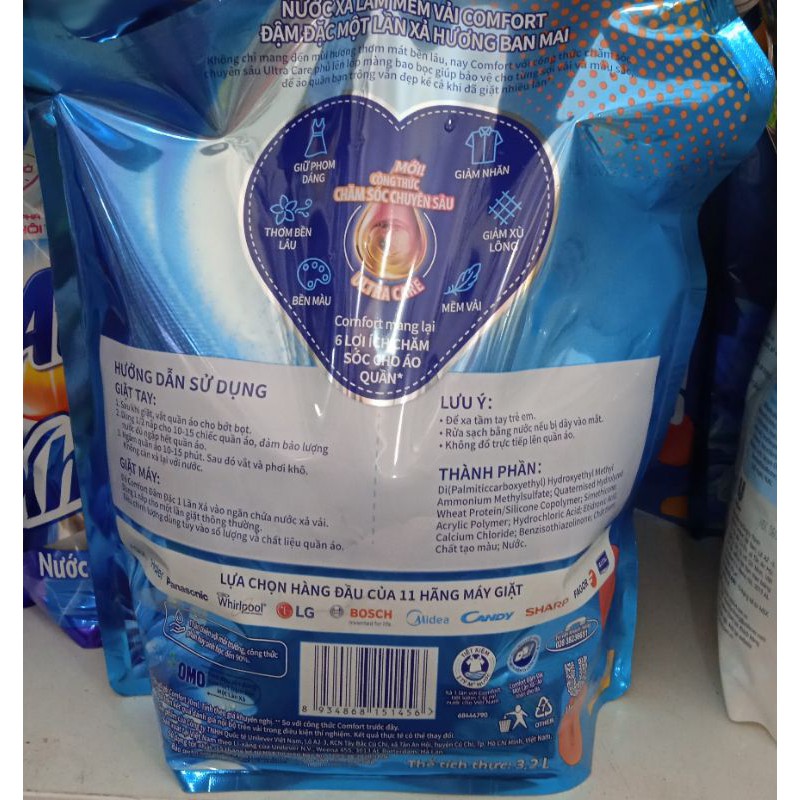 Nước xả Comfort 1 lần xả Hương Ban Mai 3,2L