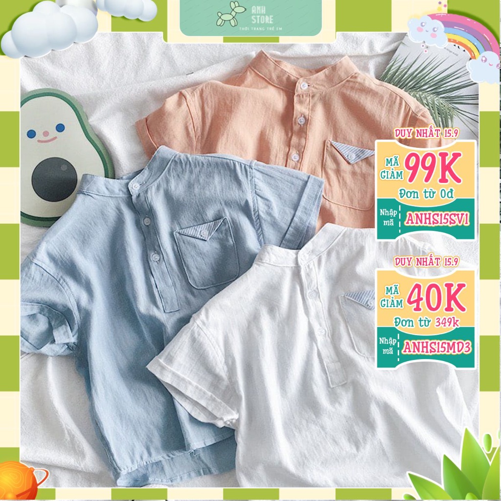 Bộ Quần Áo Sơ Mi Chất Liệu Vải Đũi Cao Cấp CHo Bé Từ 7Kg Đến 28Kg Thời Trang Trẻ Em Anh Store (Bán Lẻ Quần Và Áo)