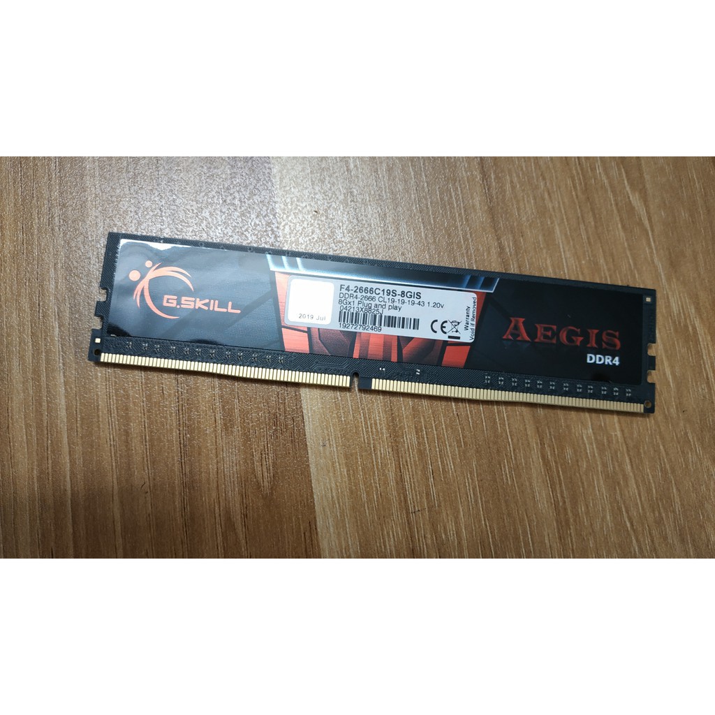 Bộ nhớ trong G.SKILL AEGIS - 8GB(8GBx1) DDR4 2666MHz - F4-2666C19S-8GIS NEW chính hãng Mai Hoàng BH 36 Tháng