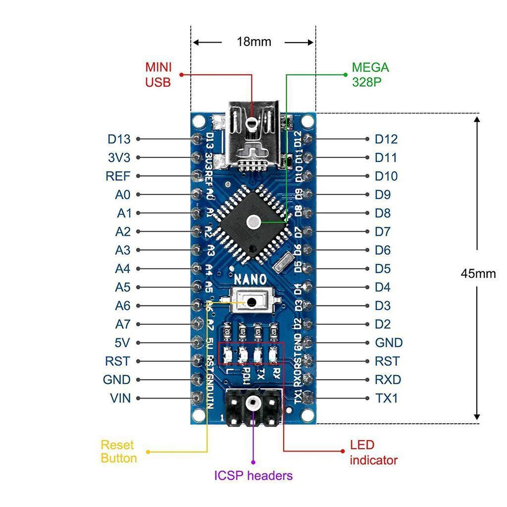 Arduino Nano CH340 (kèm cáp)