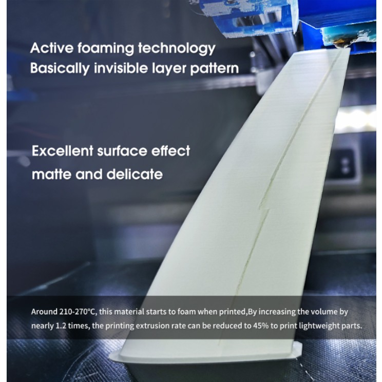 Nhựa in 3d trọng lượng nhẹ ESUN ePLA-LW màu Natural 1kg/Cuộn