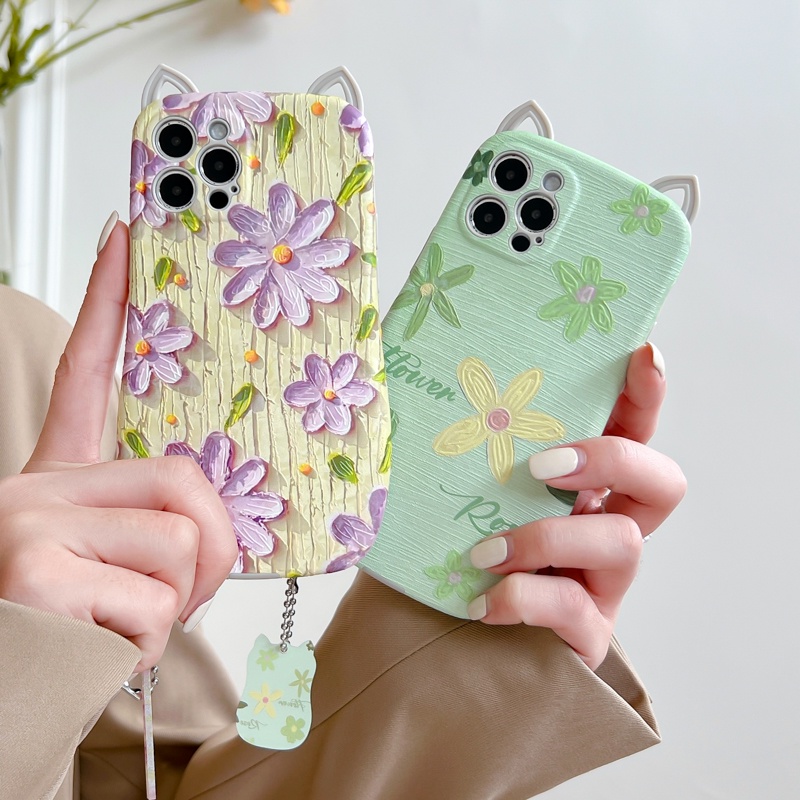 Ốp Điện Thoại TPU Mềm Họa Tiết Tai Mèo 3D Cho iPhone 13 11 12 Pro Max 12Pro 13Pro X XS Max XR 7 8 Plus