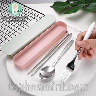Bộ Muỗng Nĩa Đũa Cao Cấp Kèm Hộp Đựng
