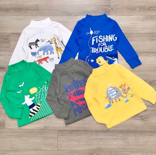 8-14KG: Áo borip cổ 3 phân hàng xuất dư đẹp cho bé trai - AB3BT