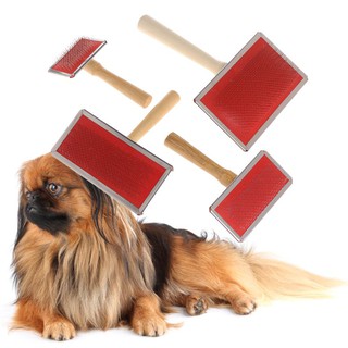 yal❤ Pet Grooming Comb Shedding Hair Remove Brush Wood Handle Dog Cat Cleaning Supply