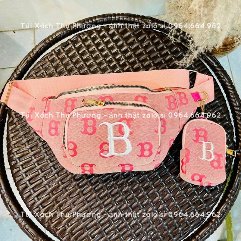 Sét túi bao tử nam nữ, túi đeo bụng - đeo chéo thêu chữ B tặng kèm túi nhỏ hottrend 2022 (ảnh thật shop chụp)