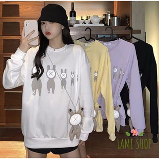 Áo thun tay dài 🎁 phom rộng🎁 hình thú phong cách ulzzang Hàn Quốc siêu xinh