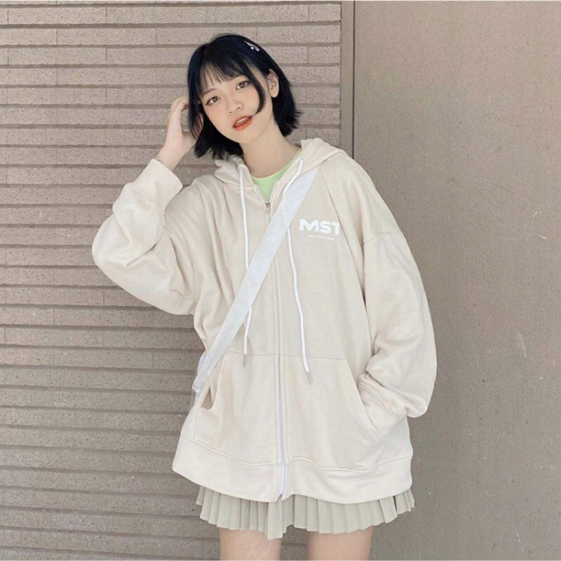 [Mã WASTMAY giảm 15% tối đa 30K đơn 150K] áo khoác nữ hoodie in chữ mst chất đẹp | BigBuy360 - bigbuy360.vn