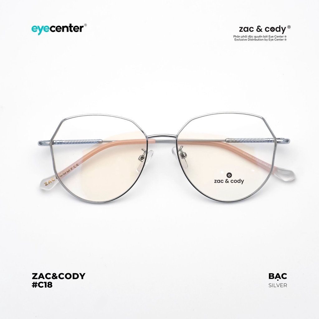 Gọng kính cận nữ chính hãng ZAC &amp; CODY C18S kim loại chống gỉ nhập khẩu by Eye Center Vietnam