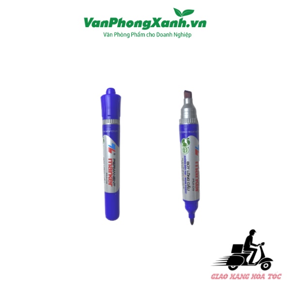 Bút lông dầu Thiên Long PM-09 2 đầu   - Đỏ/Xanh/Đen