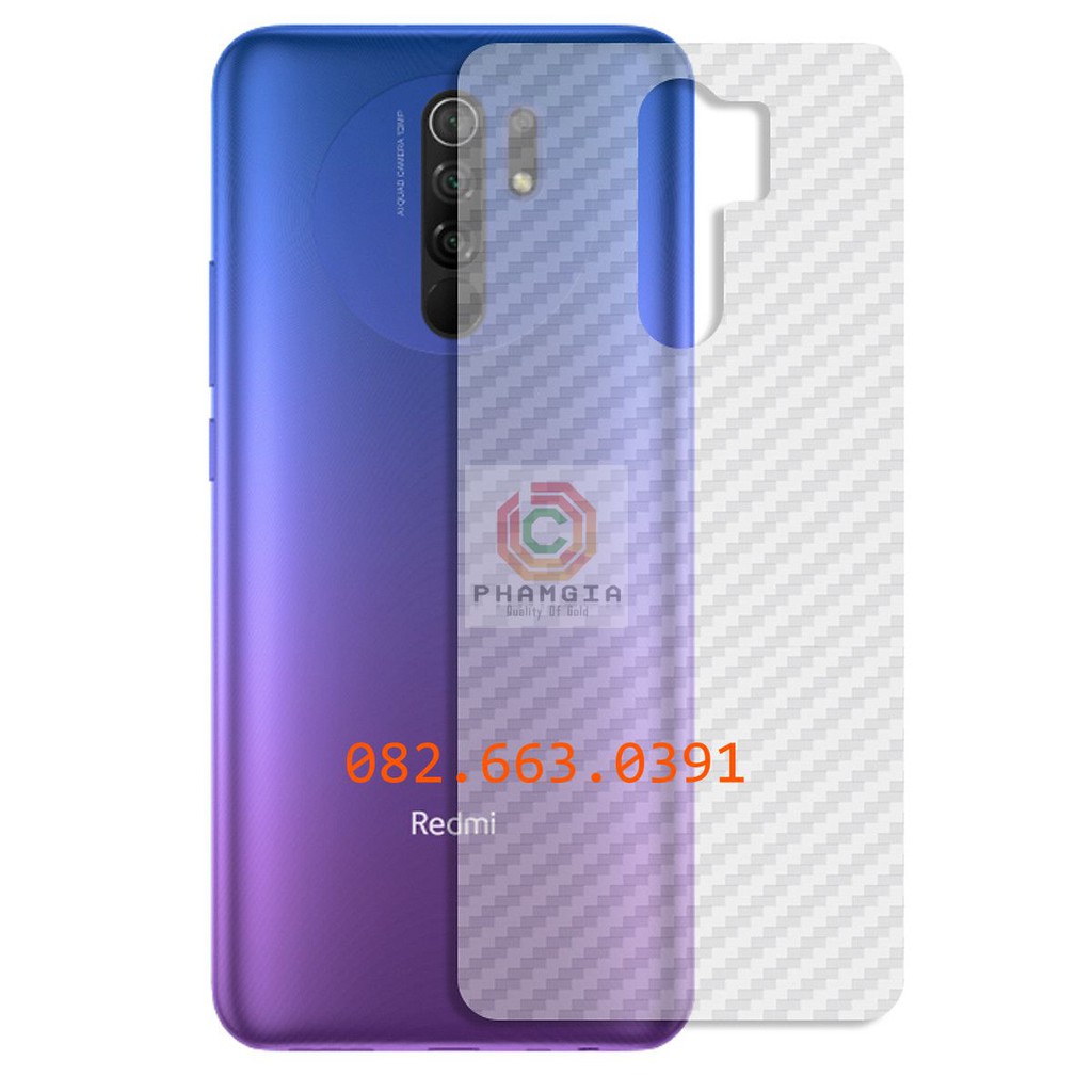 Miếng dán mặt lưng skin carbon Xiaomi Redmi 9/ Redmi 9A