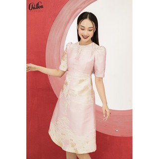 Chiffon_Váy Tafta dáng A họa tiết