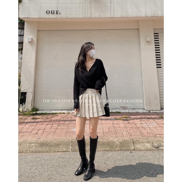 (Ảnh thật) Áo len dài tay vạt chéo Hàn Quốc loại 1 the.sweaterweather TSW | BigBuy360 - bigbuy360.vn