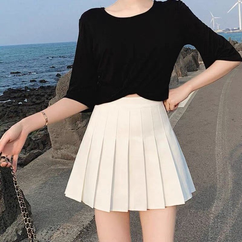 Chân Váy Tennis Xếp Ly Lưng Cao Phong Cách Hàn Quốc Okella CV003 (có ảnh thật)