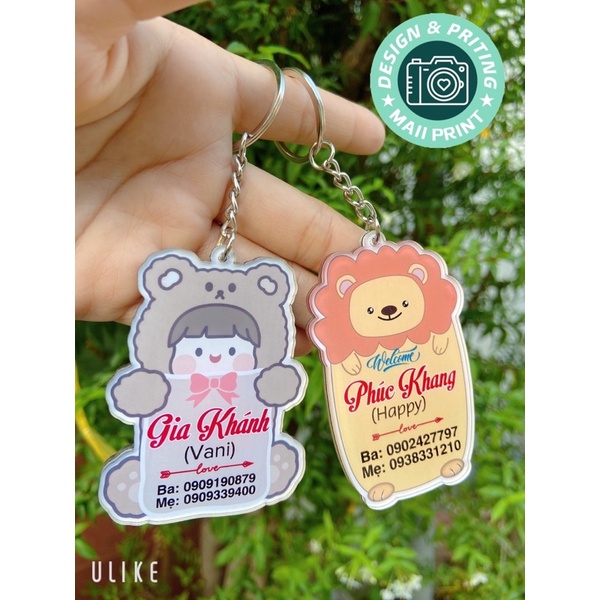 ❤️ BẢNG TÊN TREO BALO CHO BÉ IU 🍀 IN THEO YÊU CẦU