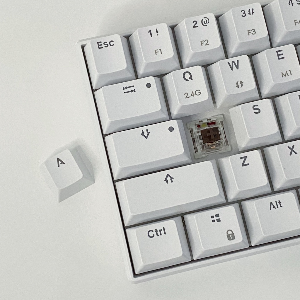Bàn phím cơ màu trắng hotswap ReadsonWL61-61 phím kết nối dây, bluetooth & USB 2.4G đèn led trắng