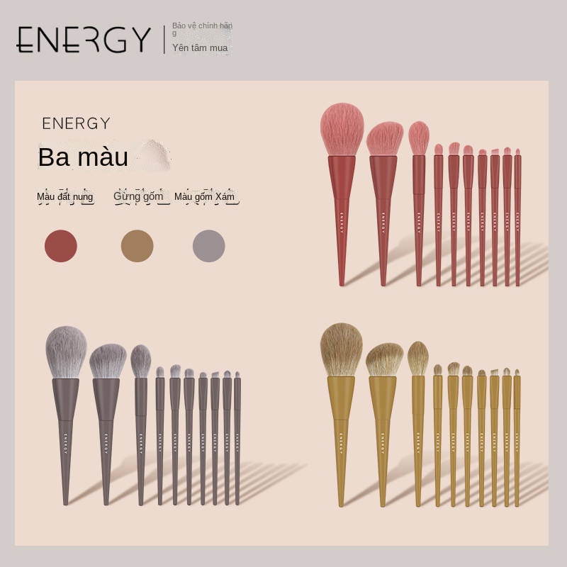 Aino Kiki Makeup Set Brush Eye Shadow Powder Powder Powder Blush High Gloss Kem che khuyết điểm Set Brush Full Set Brush | BigBuy360 - bigbuy360.vn