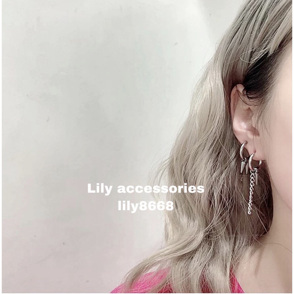 khuyên tai titan phối mũi nhọn cho nam nữ không gỉ không đen không dị ứng Unisex BTS