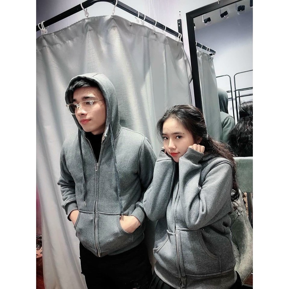 Áo Khoác Cotton Lining Unisex [FREESHIP]  Jacket nỉ lót bông hoodie thun trơn màu ĐEN | XÁM | ĐỎ Ulzzang nam nữ HOT