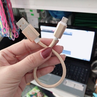 Cáp sạc ngắn dây dù cổng micro usb, iphone, type c