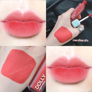 Son Lì Son Kem DOLLY MATTE Không Chì Cao Cấp Chính Hãng Màu <Cam Hồng Sữa>