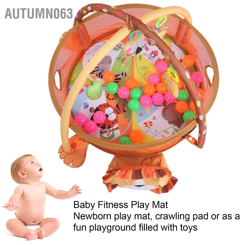 3 ‑ Trong 1 Thảm tập thể dục cho bé Khung trẻ sơ sinh chơi với bóng Bộ đồ mặt dây chuyền Autumn063