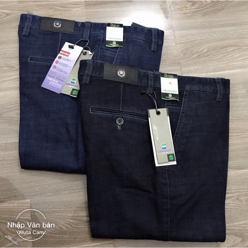 Quần jean nam trung niên túi chéo dáng thụng có đến size 36