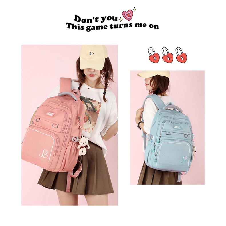 Balo đi học nữ nam kiểu basic màu pastel trơn thời trang unisex đựng laptop 15.6inch vải cao cấp chống nước 9502
