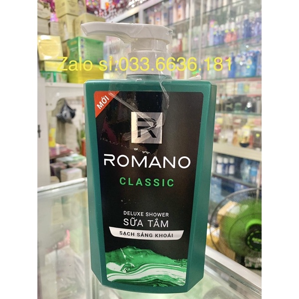 sữa tắm ROMANO sạch sản khoái chai 650g