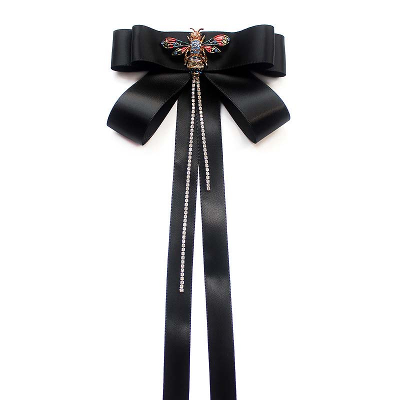 Cà Vạt Nơ Đen Đính Đá Và Ngọc Trai Thời Trang Mùa Hè 2023 Cho Nữ