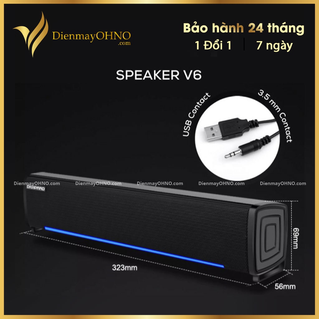 Loa Máy Tính Để Bàn Chính Hãng DIVIPARD V6 Loa Máy Vi Tính PC Để Bàn Led RGB Cao Cấp - Điện Máy OHNO