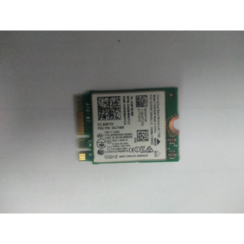 card wifi intel ac7265 867mbps bluetooth 4.2 2 băng tần tốc độ cao chuyên dùng cho laptop lenovo pc2ndhcm