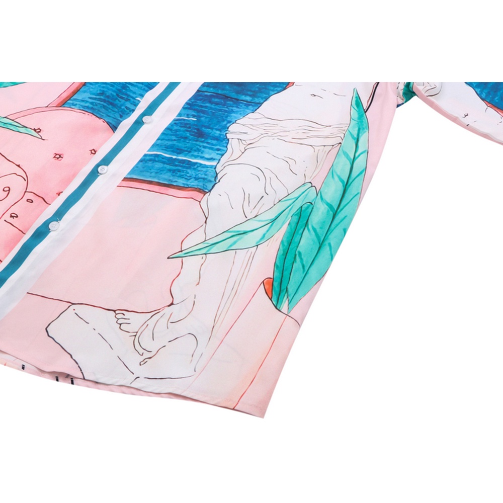 Áo Sơ Mi Tay Dài Cổ Bẻ In Biểu Tượng Tối Màu Thời Trang Mùa Thu Cho Nam Và Nữ