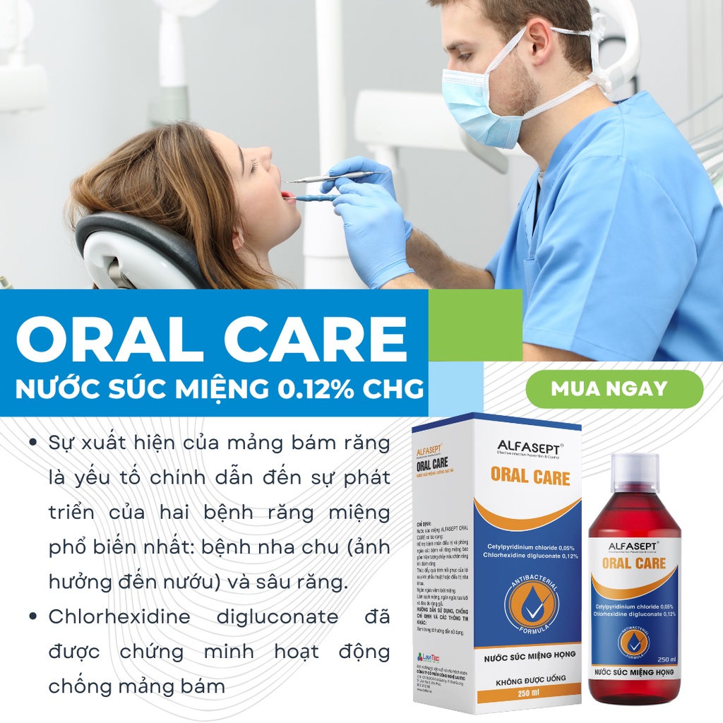 Nước Súc Miệng ALFASEPT Oral Care Hương Bạc Hà, Giúp Diệt Khuẩn, Ngăn Ngừa Mảng Bám, Vết Ố Trên Răng Lọ 250ml