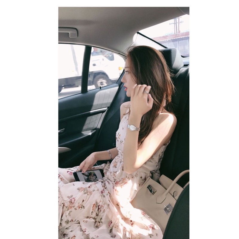 Váy hai dây hoa nhí khoá sườn