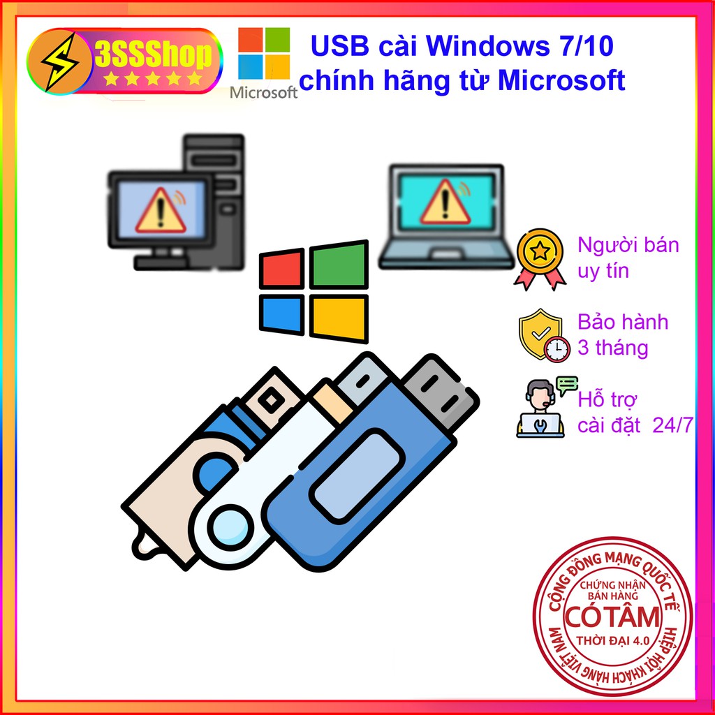 USB cài Win 7 Win 10 chính hãng đã qua sử dụng