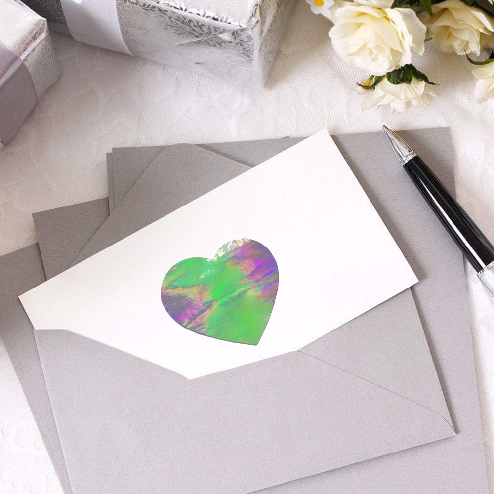 Bộ 500 Miếng Dán Hình Tròn / Trái Tim Màu Vàng Họa Tiết Chấm Bi Nhiều Màu Độc Đáo Trang Trí Niêm Phong Bao Bì Tiện Dụng