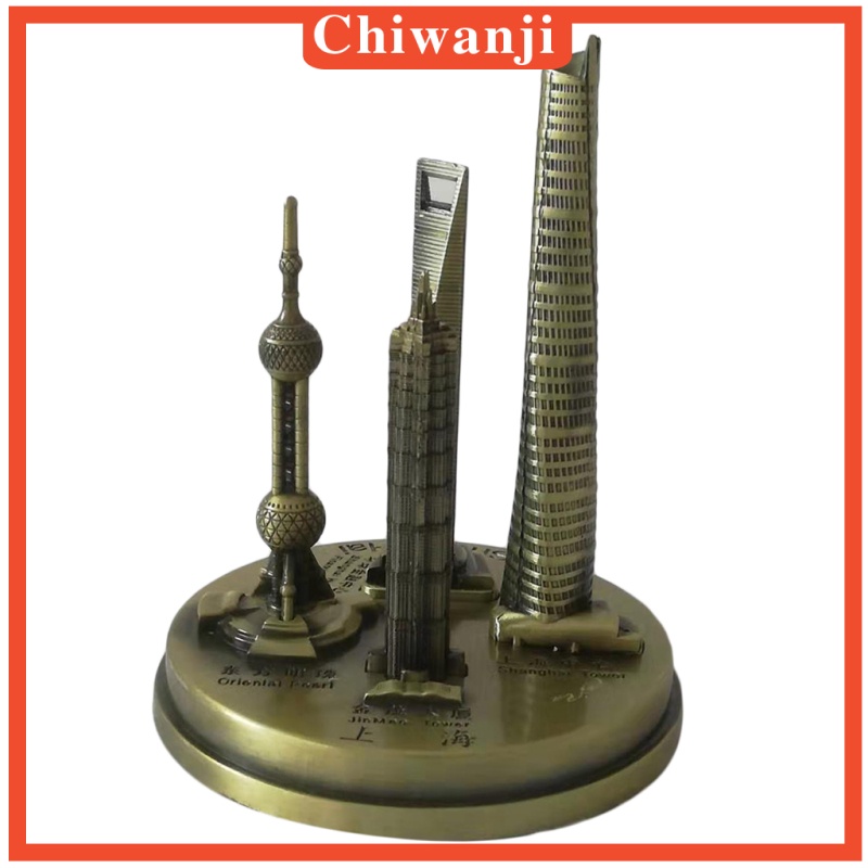 Mô Hình Tòa Nhà Skylines Bằng Kim Loại Màu Đồng 11cm