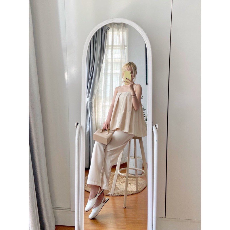 Áo Kiểu HAI DÂY VIN TOP thiết kế xếp li nhẹ form rộng màu sắc style vintage free size | BigBuy360 - bigbuy360.vn