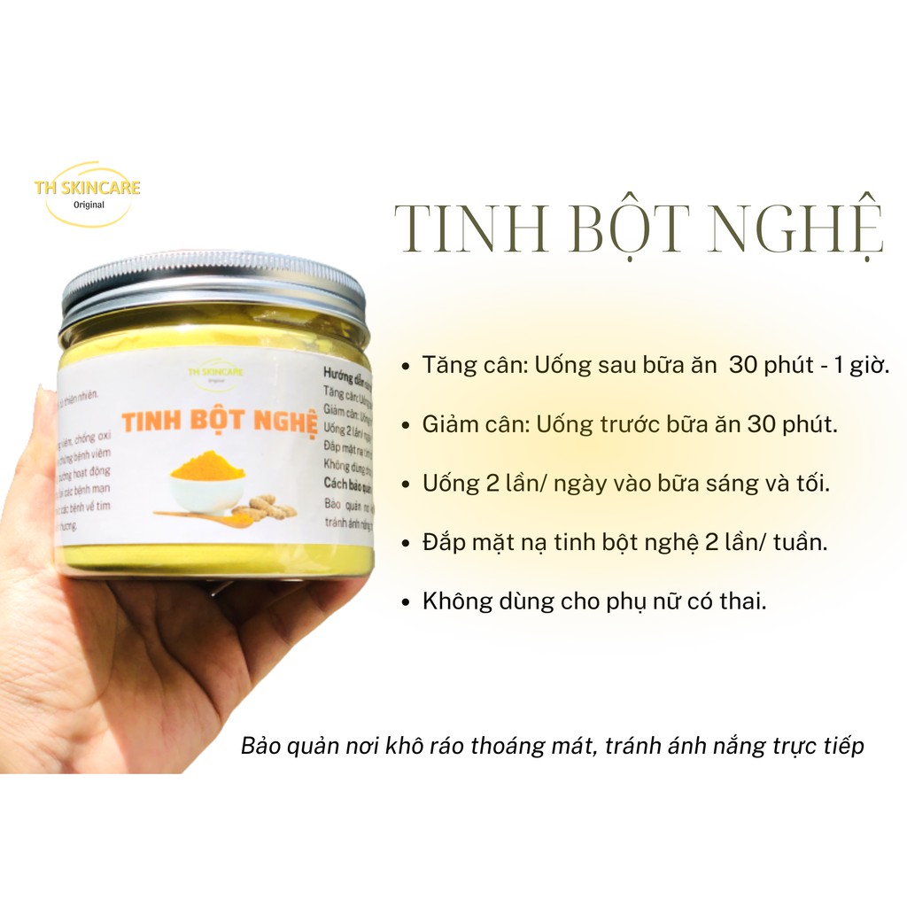 Tinh bột nghệ nguyên chất hàng loại 1 chuẩn sạch TH Skincare