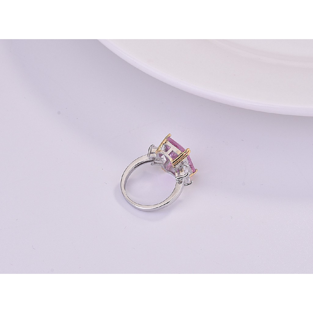 Nhẫn Đeo Tay Kim Loại Đính Đá Màu Hồng Xinh Xắn Cho Nữ