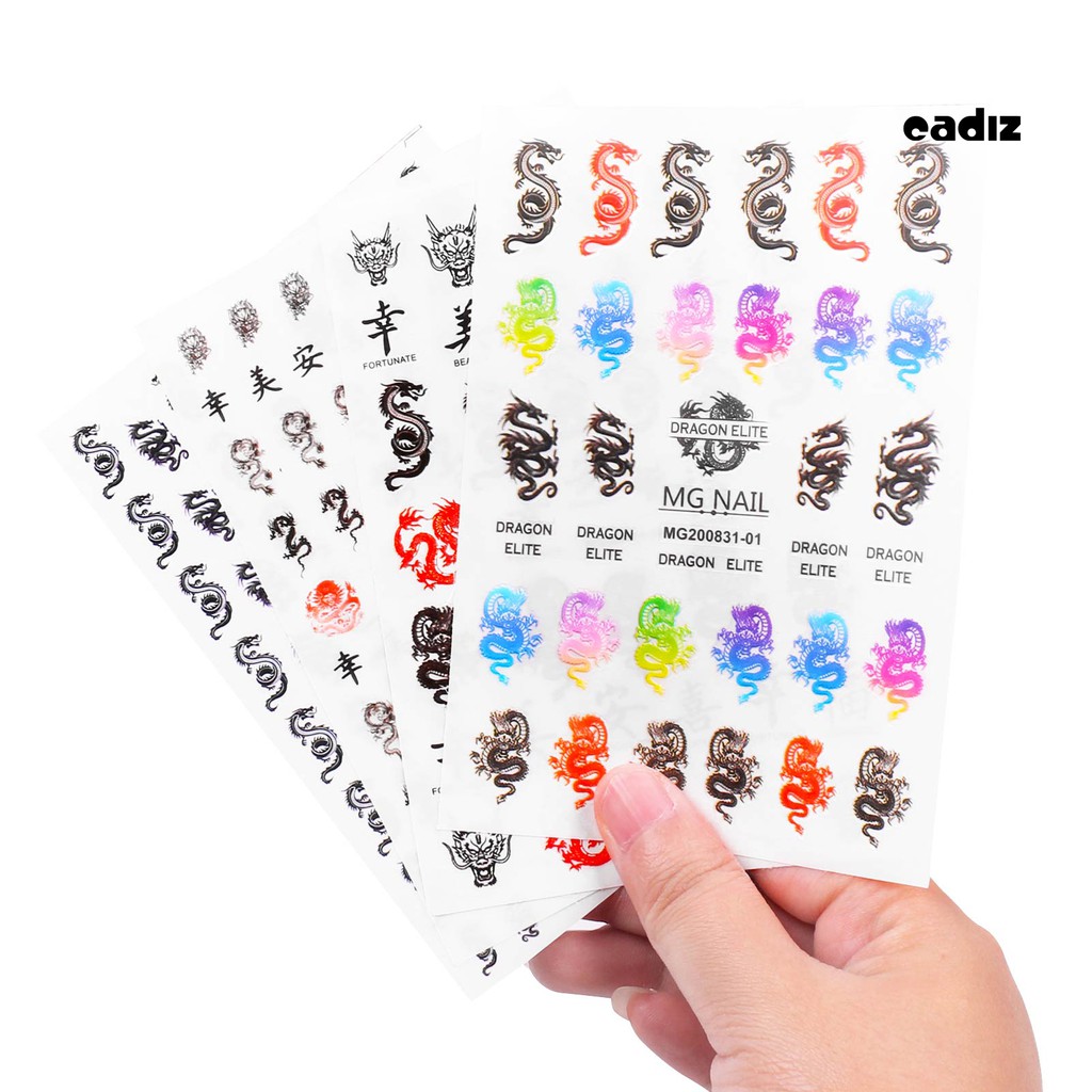 Hình dán trang trí móng tay họa tiết rồng đẹp mắt cá tính