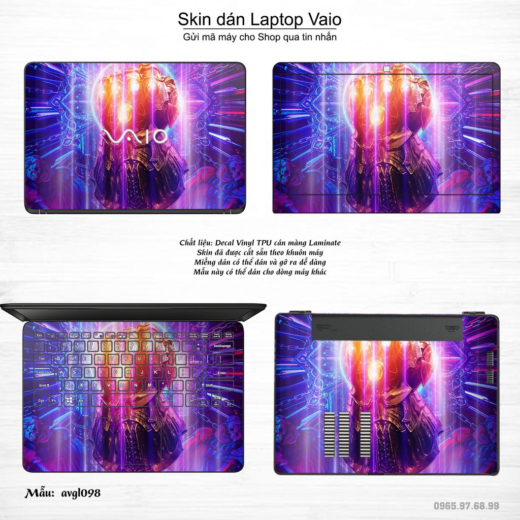 Skin dán Laptop Sony Vaio in hình Avenger _nhiều mẫu 2 (inbox mã máy cho Shop)