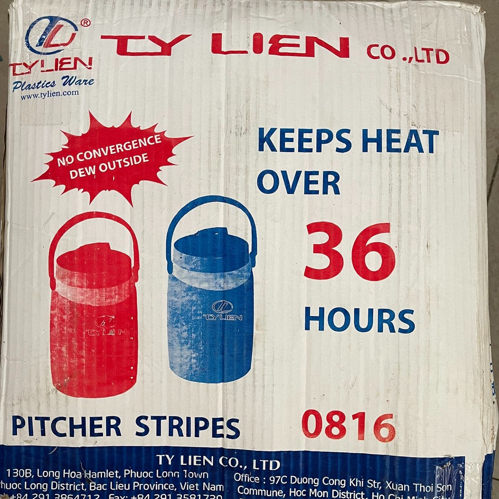 Bình đá giữ nhiệt nắp bật Tý Liên, dung tích 1.2L - 2L - 3L -5L, giữ lạnh hơn 8 giờ, có quai xách không bị đọng sương